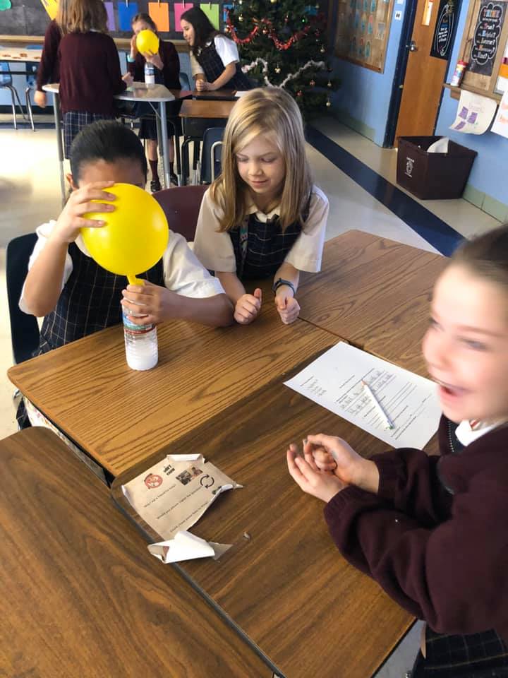 3rd grade Christmas Science Experiments! St. Linus School